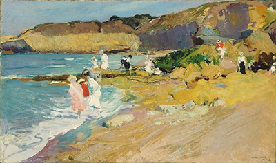 Rocks and the Lighthouse, Biarritz Joaquin Sorolla